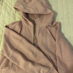 Lululemon Half-Zip Pink Scuba Cropped Hoodie